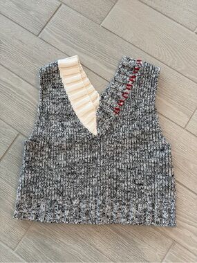 FABRIQUE 100% Wool Chunky Reversible Vest Size XS VGUC